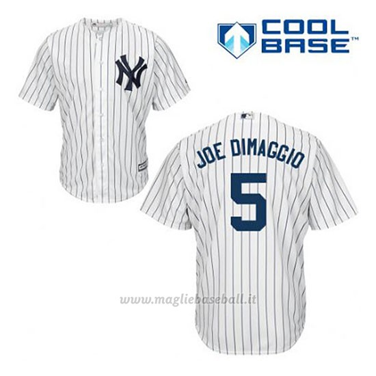Maglia Baseball Uomo New York Yankees Joe Dimaggio 5 Bianco 1ªCool Base